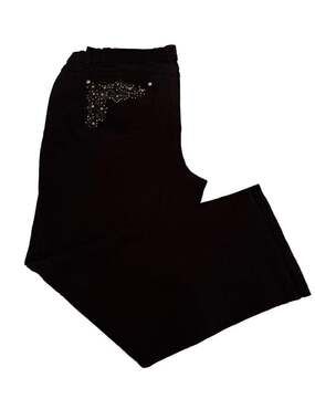 Earl Jean Women's Size 18W Black Straight Leg Embellished Pocket Denim Jeans